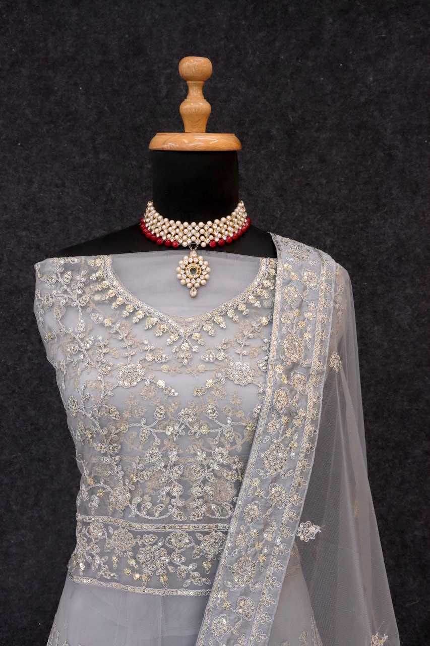Japan Sartin Embroidery Party Wear Sequin Gown - MYLUXURY LANE ENTERPRISE